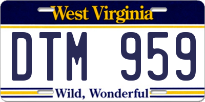 WV license plate DTM959