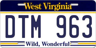 WV license plate DTM963