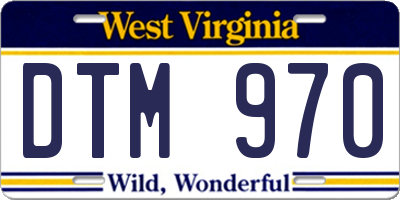 WV license plate DTM970