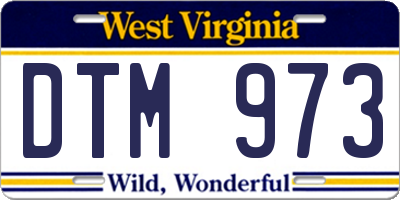 WV license plate DTM973
