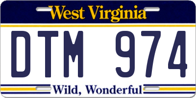WV license plate DTM974