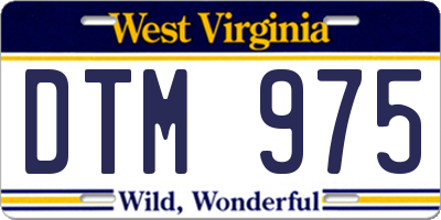 WV license plate DTM975
