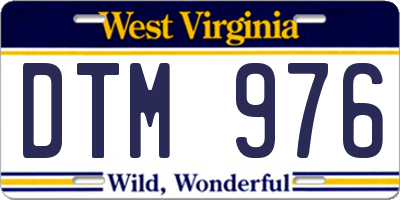 WV license plate DTM976
