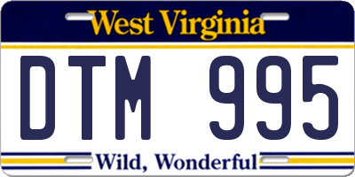 WV license plate DTM995