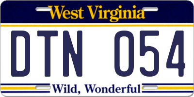 WV license plate DTN054