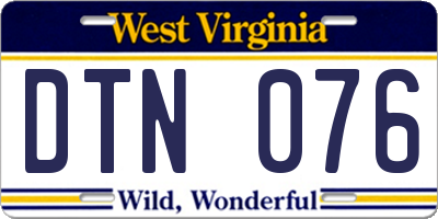 WV license plate DTN076