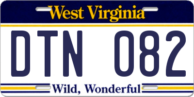 WV license plate DTN082