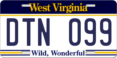 WV license plate DTN099