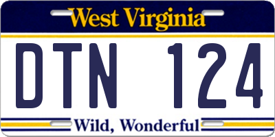 WV license plate DTN124