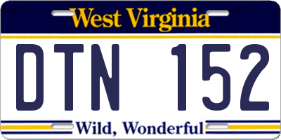 WV license plate DTN152
