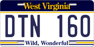 WV license plate DTN160