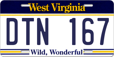 WV license plate DTN167