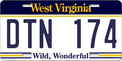 WV license plate DTN174