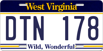 WV license plate DTN178