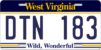 WV license plate DTN183