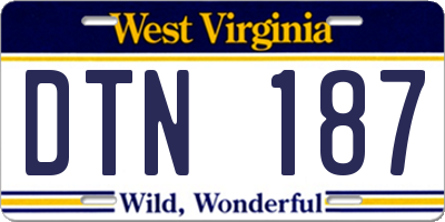 WV license plate DTN187
