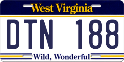 WV license plate DTN188