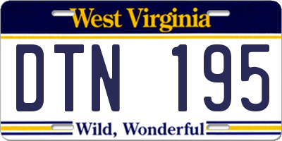 WV license plate DTN195