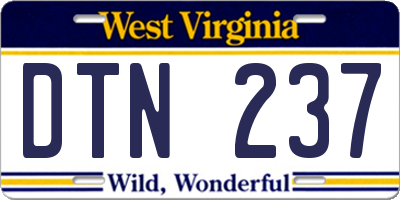 WV license plate DTN237