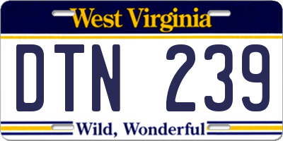 WV license plate DTN239
