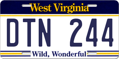 WV license plate DTN244