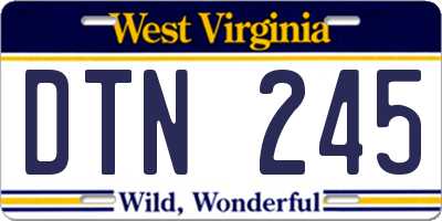 WV license plate DTN245