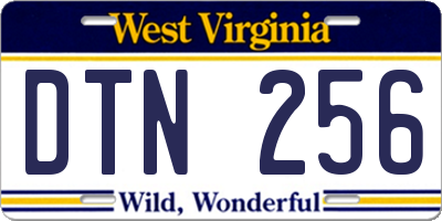 WV license plate DTN256