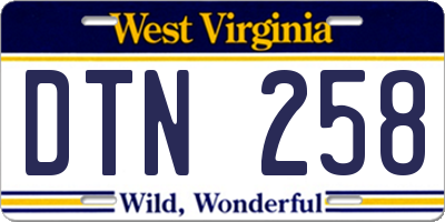 WV license plate DTN258