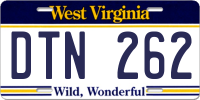 WV license plate DTN262