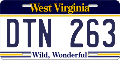 WV license plate DTN263