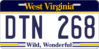 WV license plate DTN268