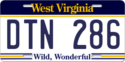 WV license plate DTN286