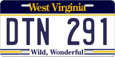 WV license plate DTN291