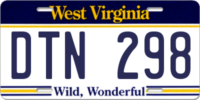 WV license plate DTN298