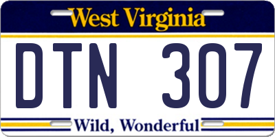 WV license plate DTN307