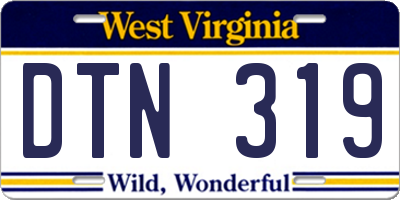 WV license plate DTN319