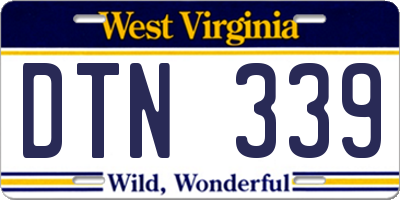 WV license plate DTN339
