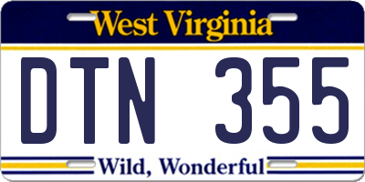 WV license plate DTN355