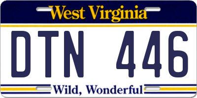 WV license plate DTN446