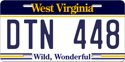 WV license plate DTN448