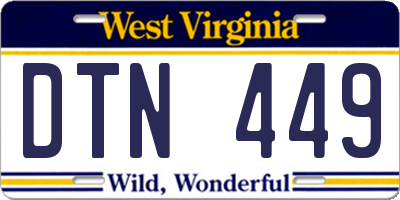 WV license plate DTN449
