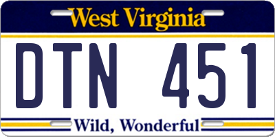 WV license plate DTN451