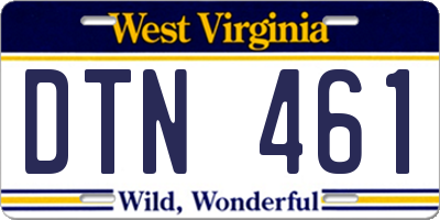 WV license plate DTN461