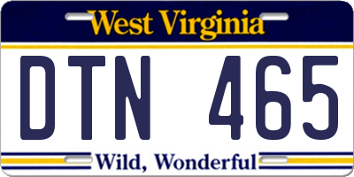 WV license plate DTN465