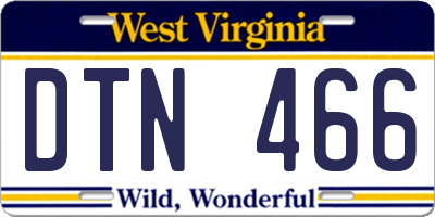 WV license plate DTN466