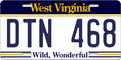 WV license plate DTN468
