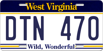 WV license plate DTN470