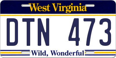 WV license plate DTN473