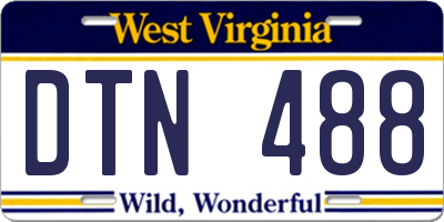 WV license plate DTN488