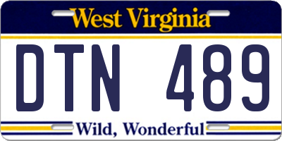 WV license plate DTN489